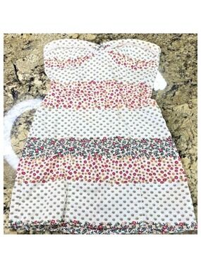 Size M Trf Zara Women’s Short Strapless Floral Dress Light Summer Playful TN